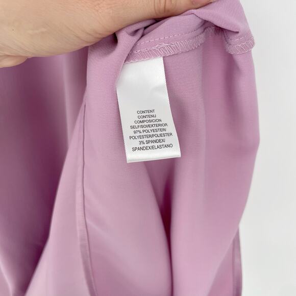 WAYF Women's Large Wide Leg Satin Trousers Pants Lavender Purple Stretch New - Picture 4 of 8